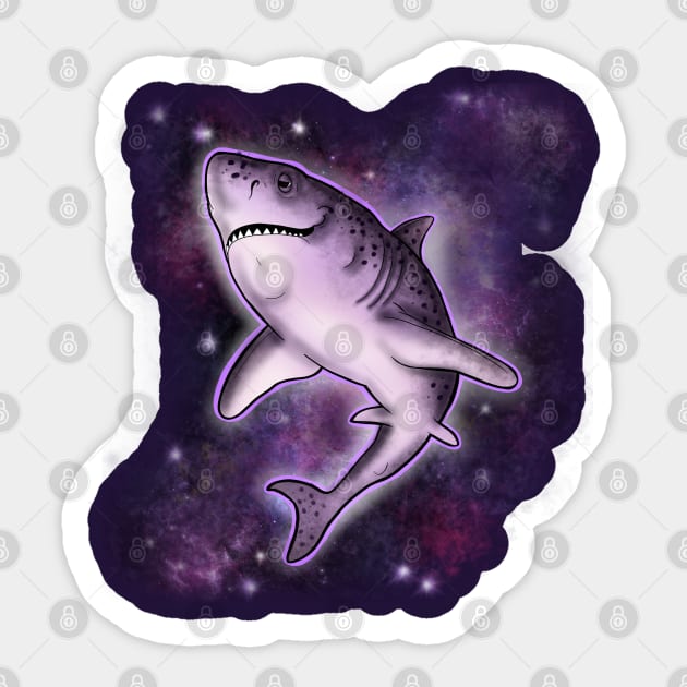 Purple Shark Sticker by InkyMcStapleface